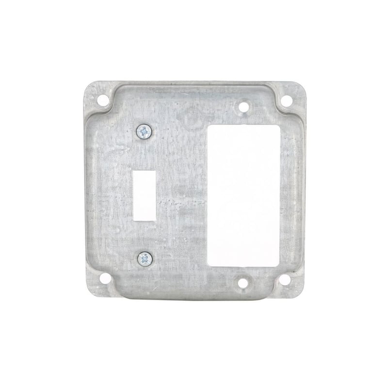 MULTIPLE Multiple 814C 4 Square, 1 Toggle, 1 GFCI Raised Cover