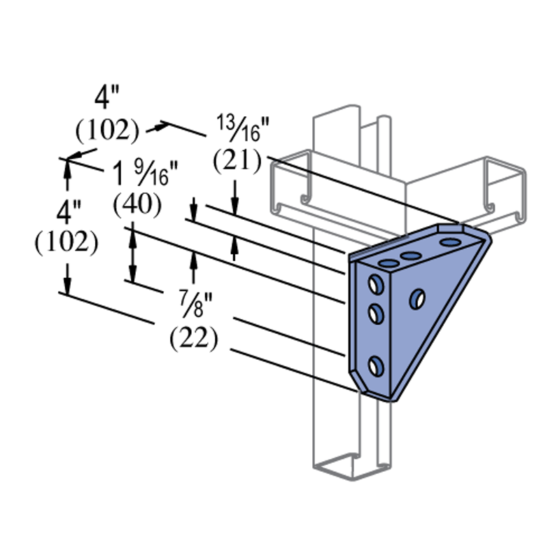MULTIPLE Multiple PS-3373-EG 7 Hole 90 Degree Gusseted Fitting Power 1-5/8 x 4 x 4 Replacement MPN