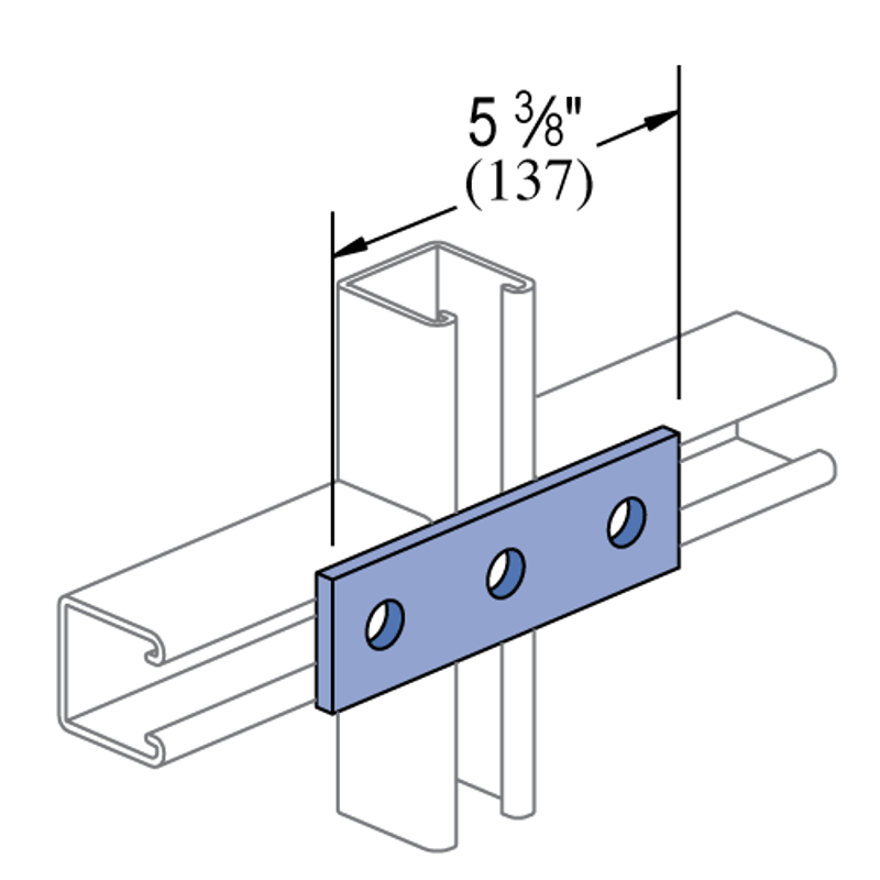 MULTIPLE Multiple PS-602-EG 3 Hole Flat Plate Fitting Power 5-3/8 x 1/4 x 1-5/8 EG