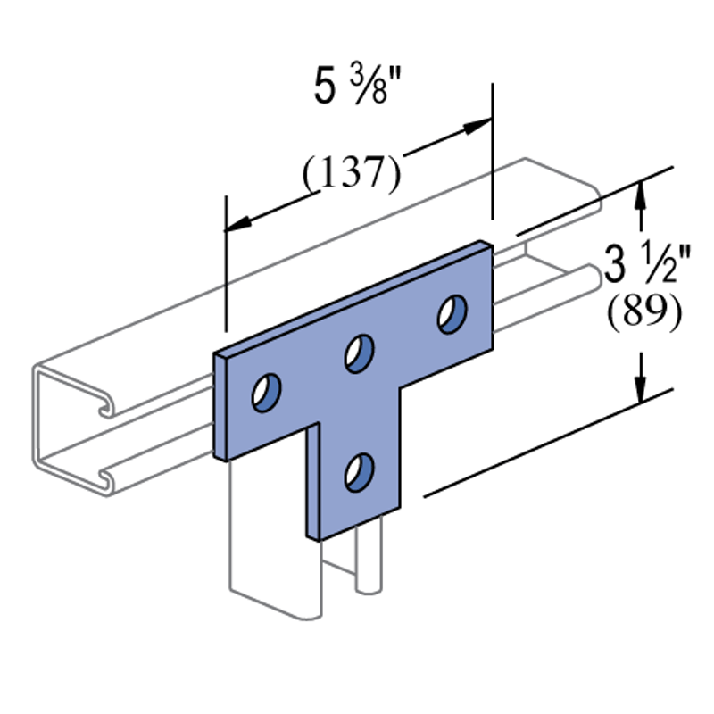 MULTIPLE Multiple PS-714-EG P-Strut PS714-EG 4H T Plate