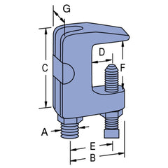 MULTIPLE Multiple PS-93-1/2-EG 1/2IN Rod Size Universal Beam Clamp