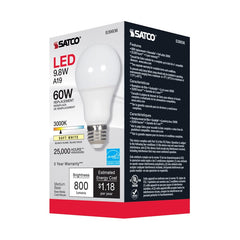 SATCO-NUVO Satco S39836 9.8 Watt LED Lamp A19 Medium Base 3000K 120 Volt