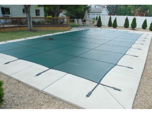 GLI POOL PRODUCTS GLI 20-1632RE-CES48-SAP-GRN GLI Mesh Safety Cover 16' x 32' Rectangle CES 4 x 8