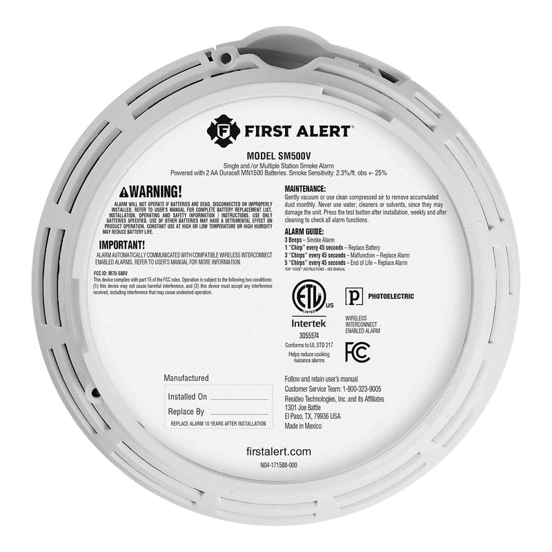 BRK BRK 1046774 SM500V Interconnect Battery Operated Smoke Alarm With Voice Alerts