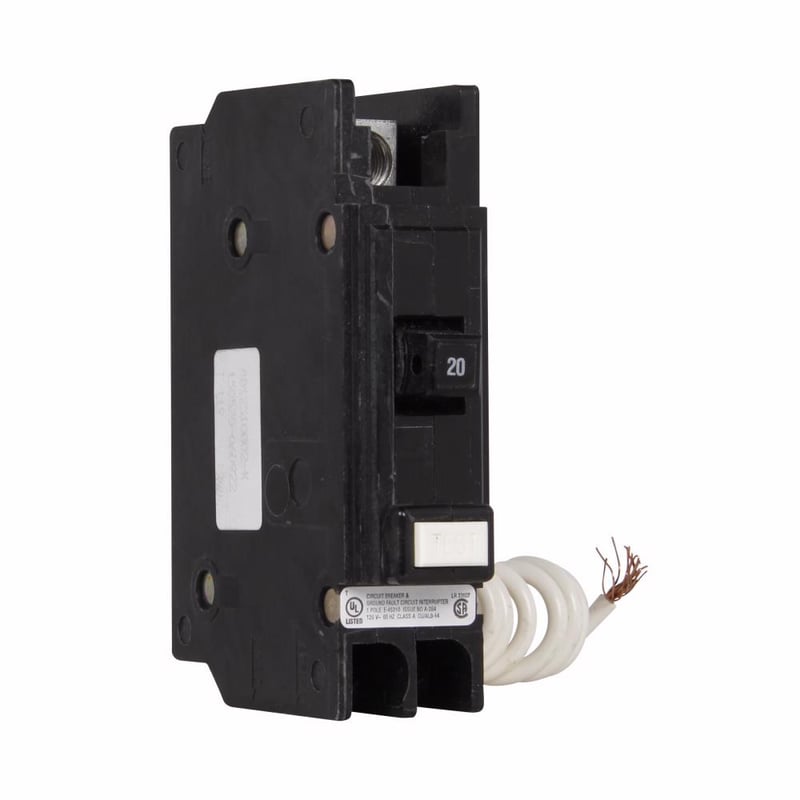 EATON Eaton QCGFT1020 QC, 1 Pole, 20 Amp, GFI Circuit Breaker, 120/240 Volt
