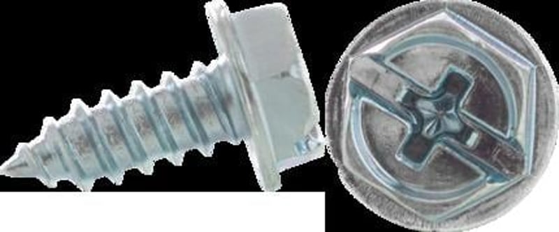 CULLY Cully 77020J 10 x 1-1/4IN Sheet Metal Screws Hex Washer Head Combo Phillips/Slotted Zinc 100/Jar