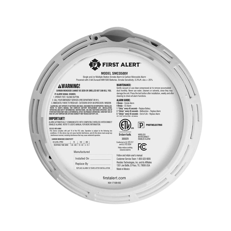 BRK BRK 1046815 SMCO500V Interconnect Battery-Operated Smoke & CO Alarm With Voice