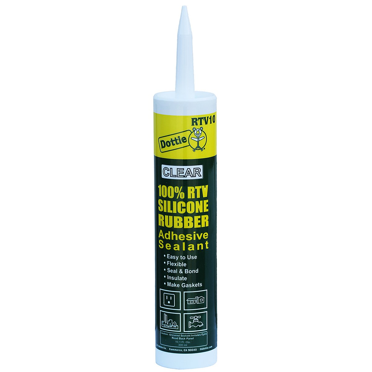 L. H. DOTTIE L.H. Dottie RTV10 RTV Silicone Sealant Clear 10 oz Cartridge