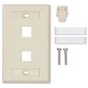 Belden AX104565 1-Port Faceplate Single Gang, Keystone-Style with ID Windows, Wallmount Ivory