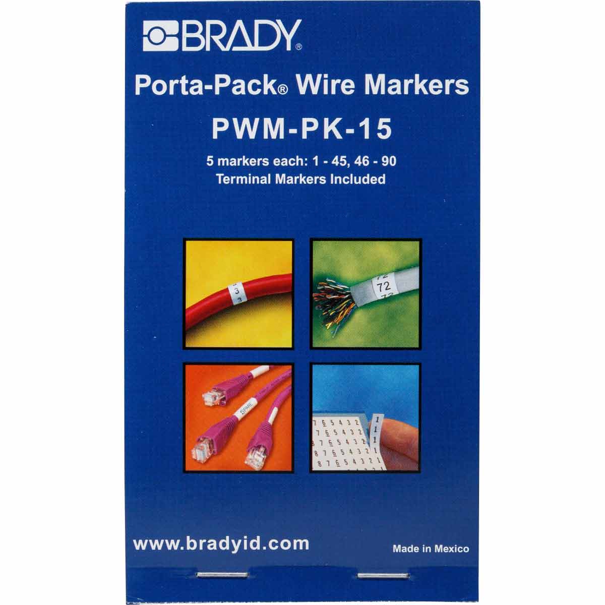 BRADY Brady PWM-PK-15 Porta-Pack Wire Marker Book 1 to 90