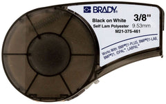 Brady M21-375-461 Label Polyester 0.375in x 21ft BK/WT