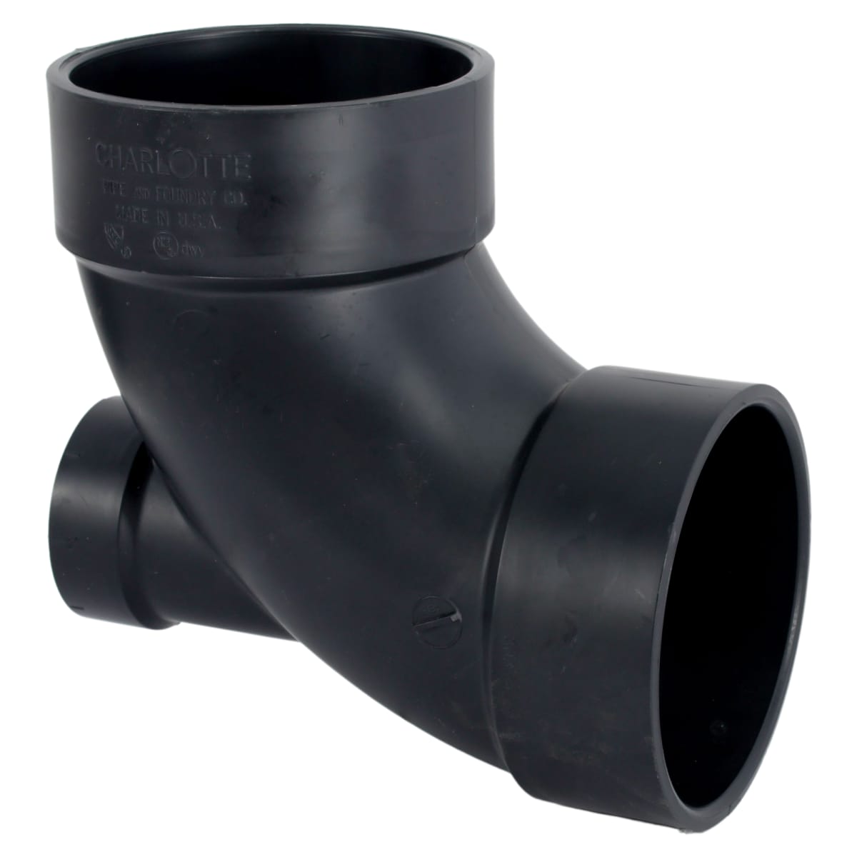 CHARLOTTE PIPE Charlotte Pipe 00303-1000 4x4x2 1/4 Bend - 90 Deg - Elbow (Low Heel) - Hub x Hub - ABS DWV