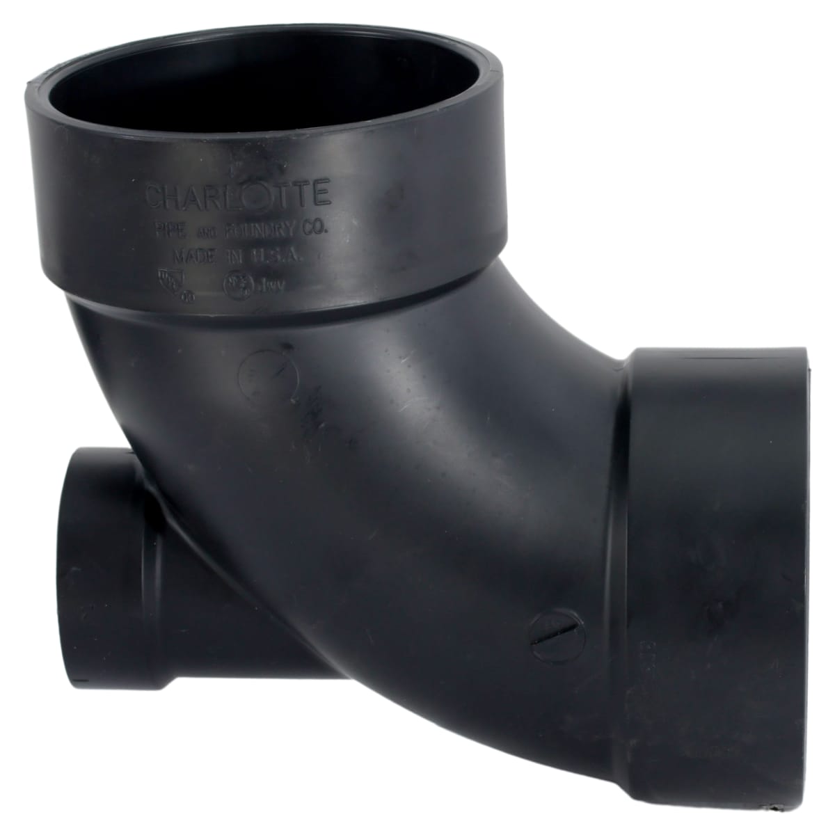 CHARLOTTE PIPE Charlotte Pipe 00303-1000 4x4x2 1/4 Bend - 90 Deg - Elbow (Low Heel) - Hub x Hub - ABS DWV