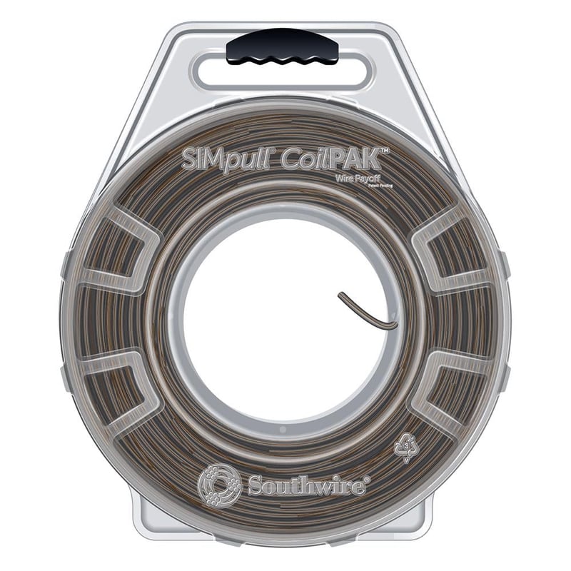 DIVERSITECH Southwire 58018705 THHN #12 Stranded Copper Gray w/Brown Stripe Wire 2000ft SIMpull CoilPAK
