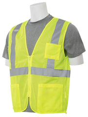 ERB Safety 61648 L Size Economy Mesh Safety Vest Reflective Strip in Lime