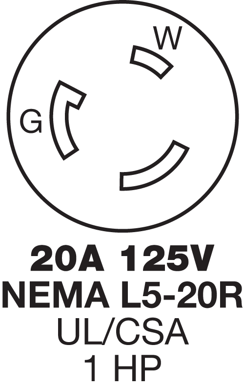 HUBBELL WIRING Hubbell Wiring Device-Kellems HBL27W47 HWD Grounding Connector 125 Volt 20 Amp 2-Pole 3-Wire NEMA L5-20R