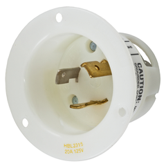 Hubbell Wiring Device-Kellems HBL2315 HWD 1-Phase Extra Heavy Duty Grounding Screw Mount Locking Flanged Inlet