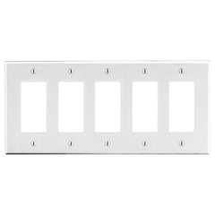 Hubbell Wiring Device-Kellems P265W HWDK P265W WALLPLATE, 5-G, 5) DEC
