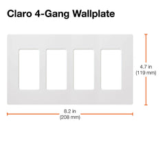 LUTRON Lutron CW-4-IV Claro Wallplate Gloss Finish Four-gang in ivory
