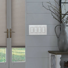 LUTRON Lutron CW-4-IV Claro Wallplate Gloss Finish Four-gang in ivory