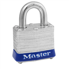 MASTER LOCK Master Lock 3UP Tumbler Padlock, Keyed Alike, Universal, 4-Pin Cylinder, 1-9/16 Width, 3/4 Shackle Clearance, Laminated Steel