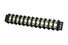 NSI INDUSTRIES NSI Industries TB3096-12 600 Volt 30 Amp #8 Stud Black Glass Filled Polyester 12-Circuit Double Row Terminal Block