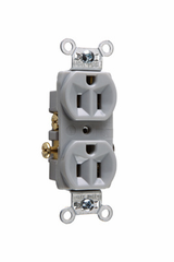 LEGRAND Pass & Seymour CR15-GRY Commercial Spec Grade Duplex Receptacle, Side Wire, 15A 125V - Gray
