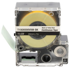 PXE PXE T100X000VXM-BK MP Printer Cont. Tape Safety & ID Vinyl Black/Yellow 1W