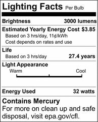 SATCO S8430 32W 48 in. T8 Fluorescent Light Bulb 6500 Kelvin with Medium Bi-Pin Base