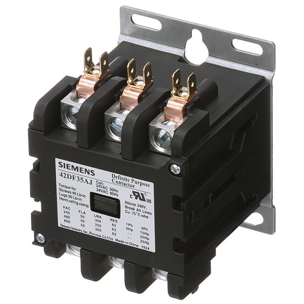 SIEMENS Siemens 42DF35AF Contactor, 120 VAC V Coil, 50 A, 3 Poles