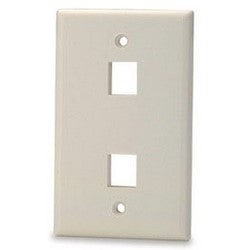 SIGNAMAX Signamax SKF-2-WH 2-Port Single-Gang Keystone Faceplate, White