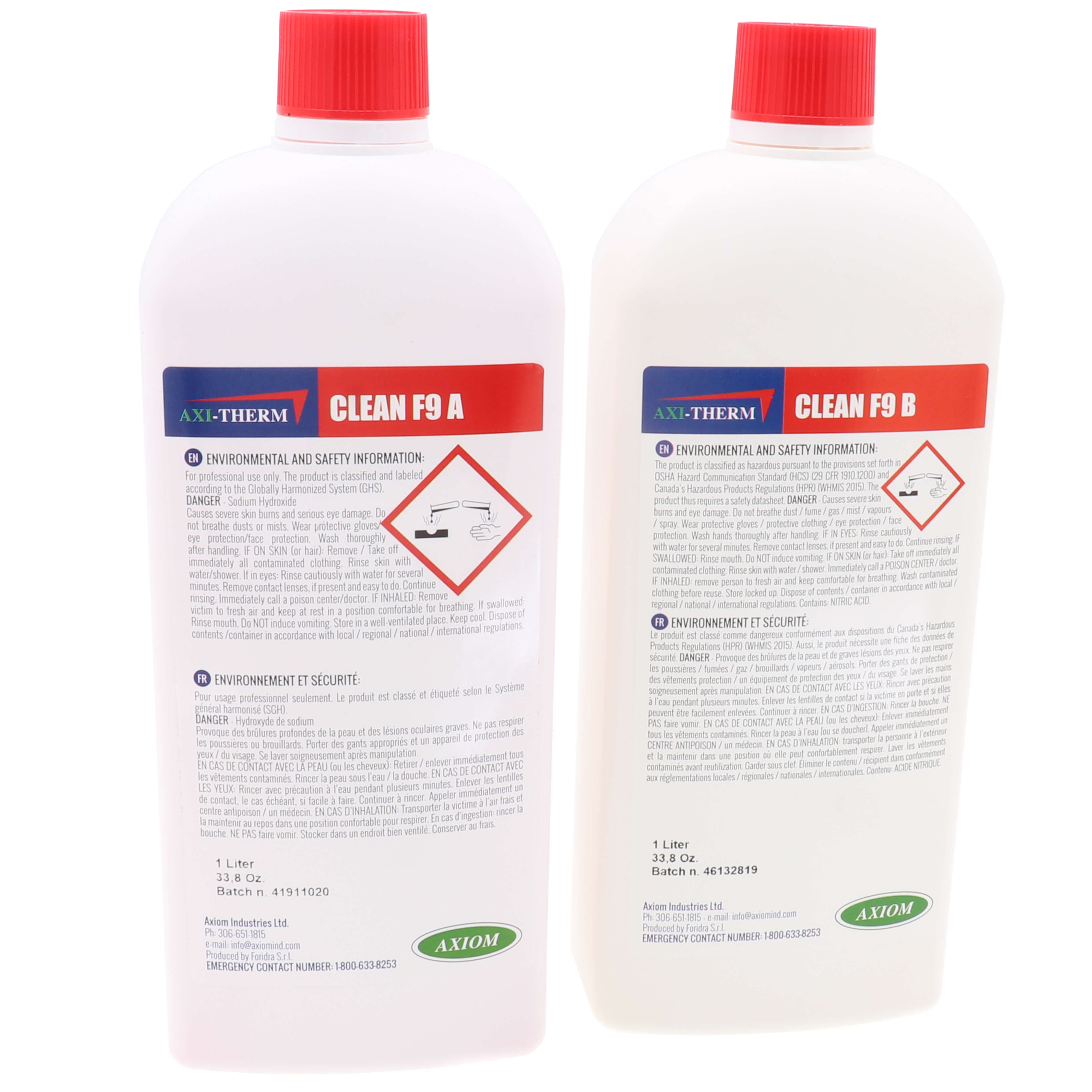 AXIOM Axiom AXTH-CF9AL Clean F9-AL Boiler Combustion Side Cleaner For Aluminum Heat Exchangers