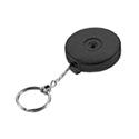 Lucky Line 43401 Key Reel, Slip On, 2 Diameter, Textured Black, With 24 Retractable Stainless Steel Chain