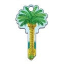 LUCKY LINE B112S House Key, Schlage, Palm Tree, Brass, Enamel Coating, 1 each per Card