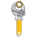 Lucky Line B123K House Key, Kwikset, Wrench, Brass, Enamel Coating, 1 Each per Card