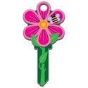 LUCKY LINE B106K House Key, Kwikset, Flower, Brass, Enamel Coating, 1 each per Card