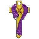 Lucky Line B124K House Key Kwikset Cross Brass Enamel Coating 1 Each per Card