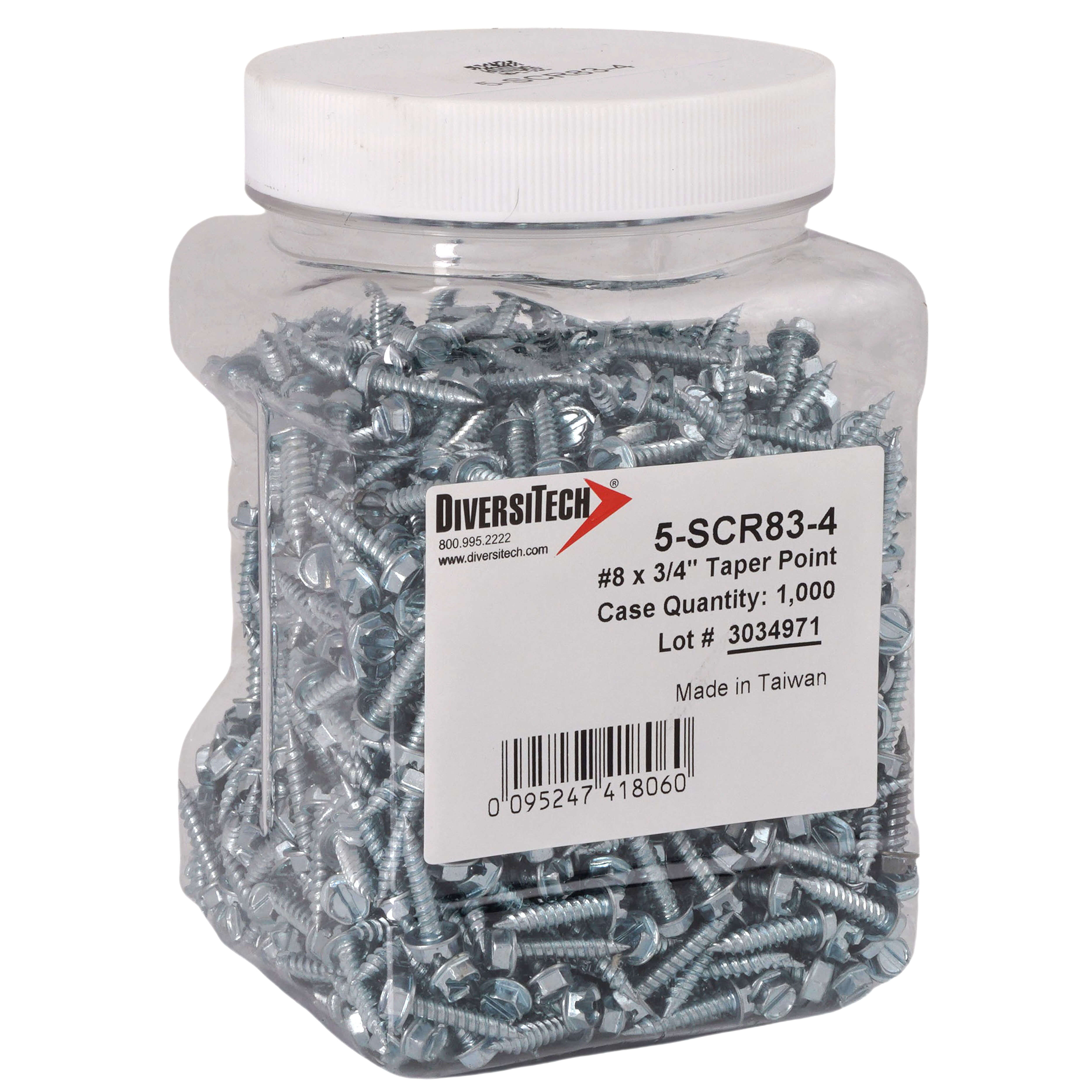 DIVERSITECH DiversiTech 5-SCR83-4 3/4 in. Screw Hex Washer Head Slotted 1000 Pack