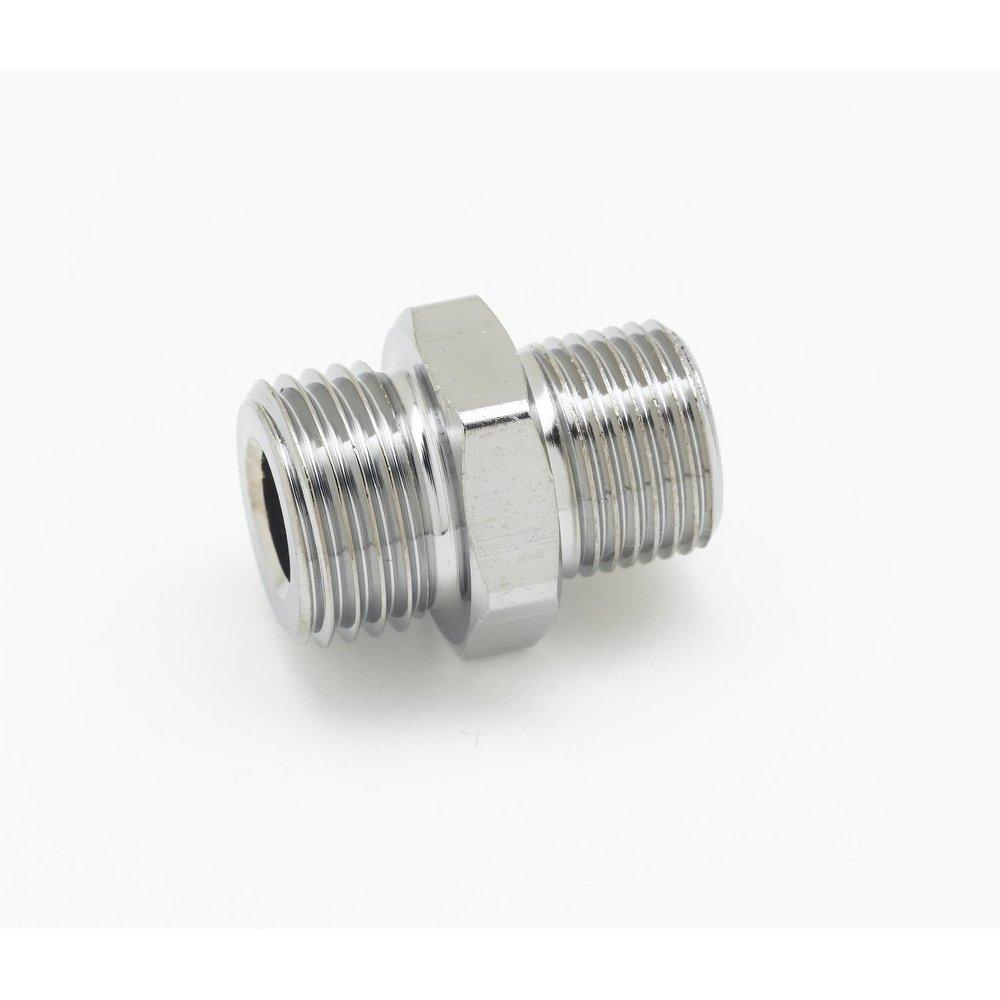T&S BRASS T&S Brass 053A Adapter: 3/8 NPT Male x 3/4-14UN Male (Plated)