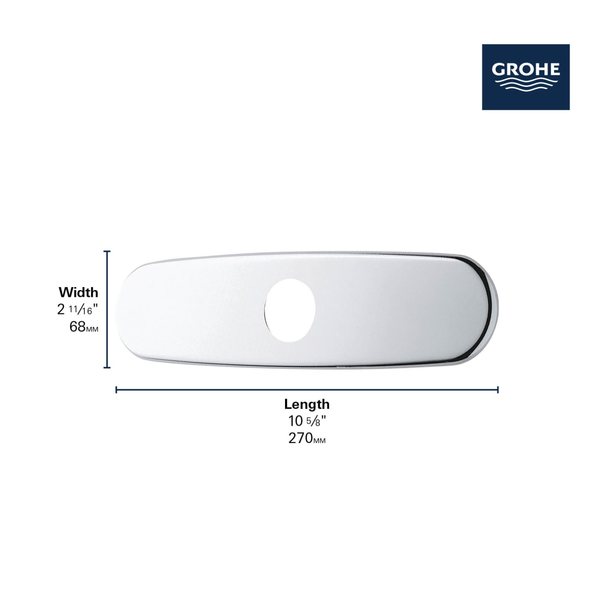GROHE GROHE 07552000 Euro Escutcheon Polished Chrome