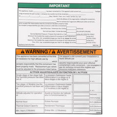 Reznor 1036540R Conversion Kit Natural Gas or Propane for UD/UB 200-250