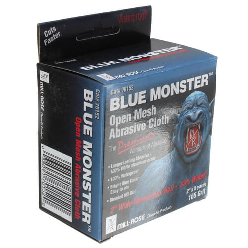 BLUE MONSTER Blue Monster 70152 Aluminum Oxide Open Mesh Abrasive 165 Grit 2 inch x 5 yard
