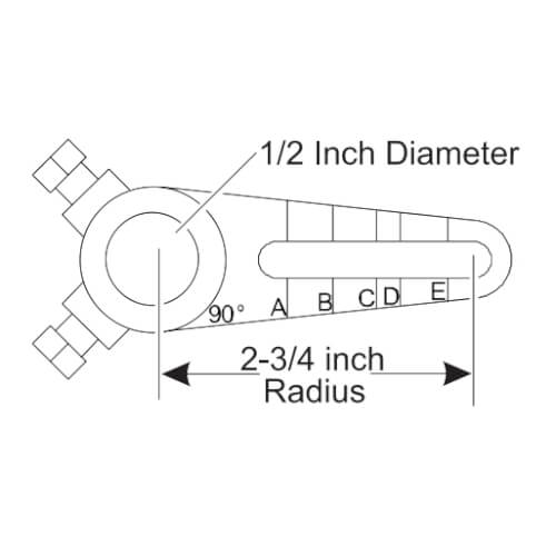 JOHNSON CONTROLS Johnson Controls DMPR-KC053 Crank Arm 1/2 Shaft 1-2 3/4 RAD