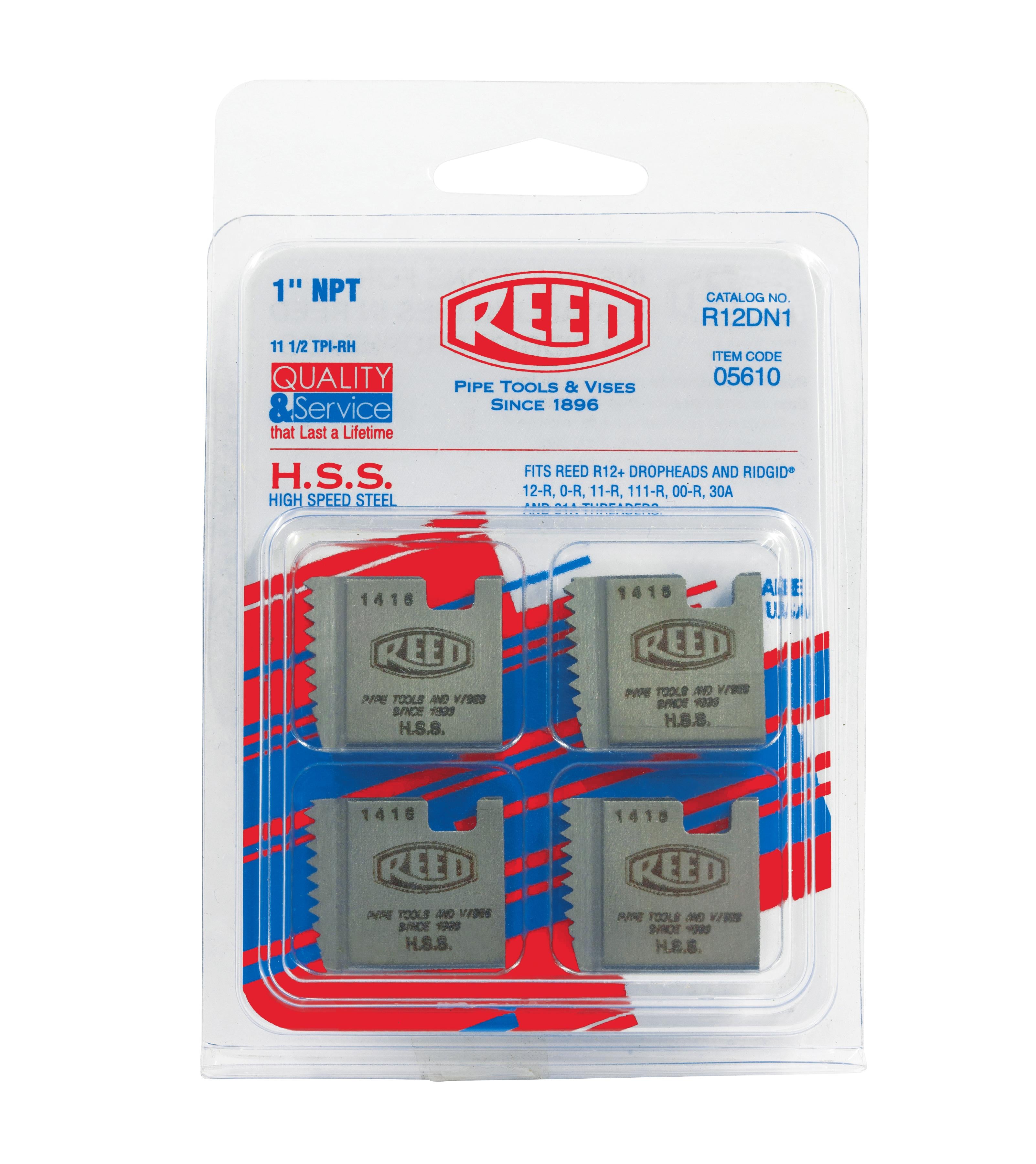 REED Reed 05610 R12+ Segmental Die, 1 in NPT Thread, Right Hand Thread, 4 Pieces, HSS