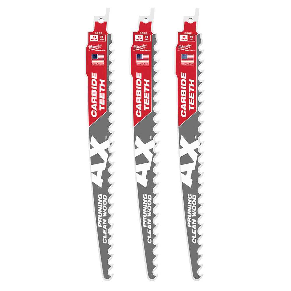 MILWAUKEE Milwaukee 48-00-5332 The AX with Carbide Teeth for Pruning & Clean Wood (3 Pack)
