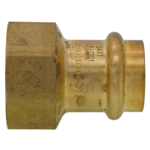 WEBSTONE Webstone H86403W-RX 3/4 Copper Press x 1 FIP DZR Brass Transition Adapter (Lead Free)