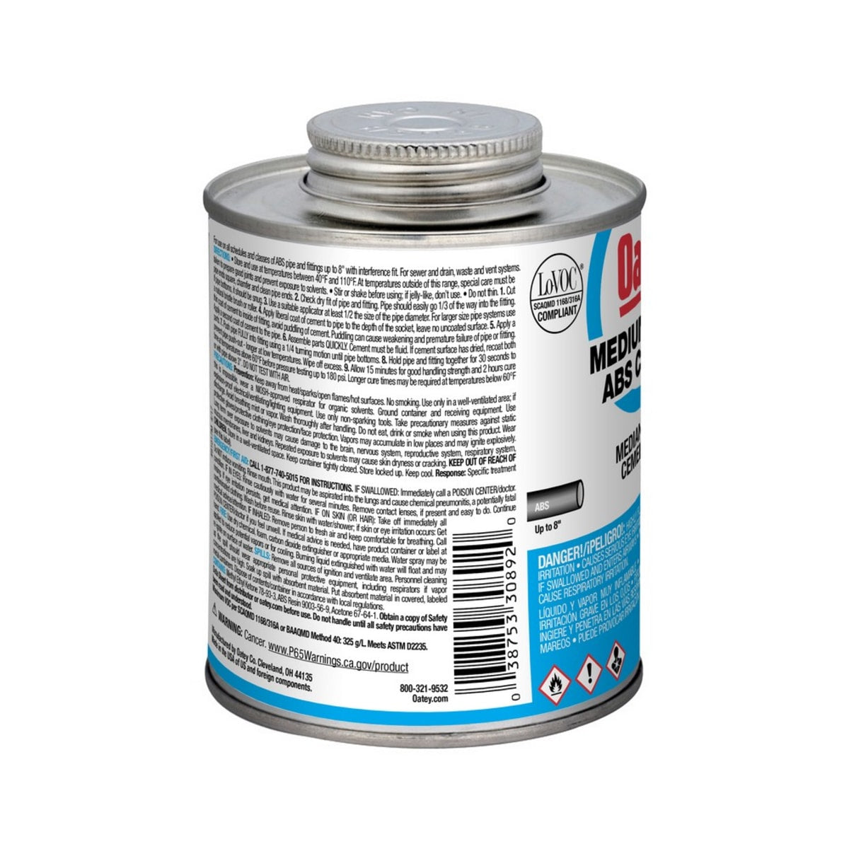 OATEY Oatey 30892 16 oz. Plastic Black Pipe Cement