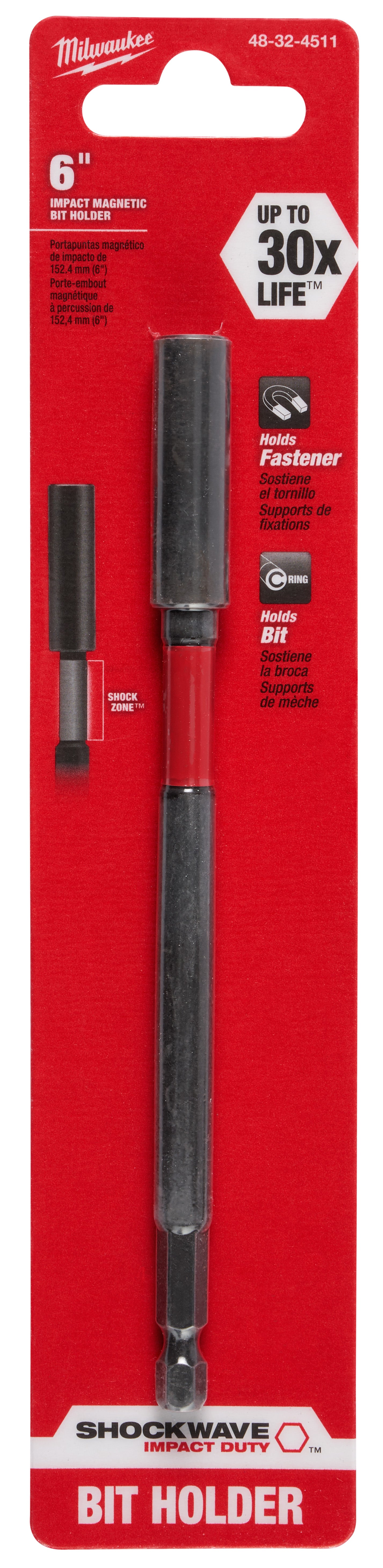 MILWAUKEE Milwaukee 48-32-4511 SHOCKWAVE Magnetic Bit Tip Holder