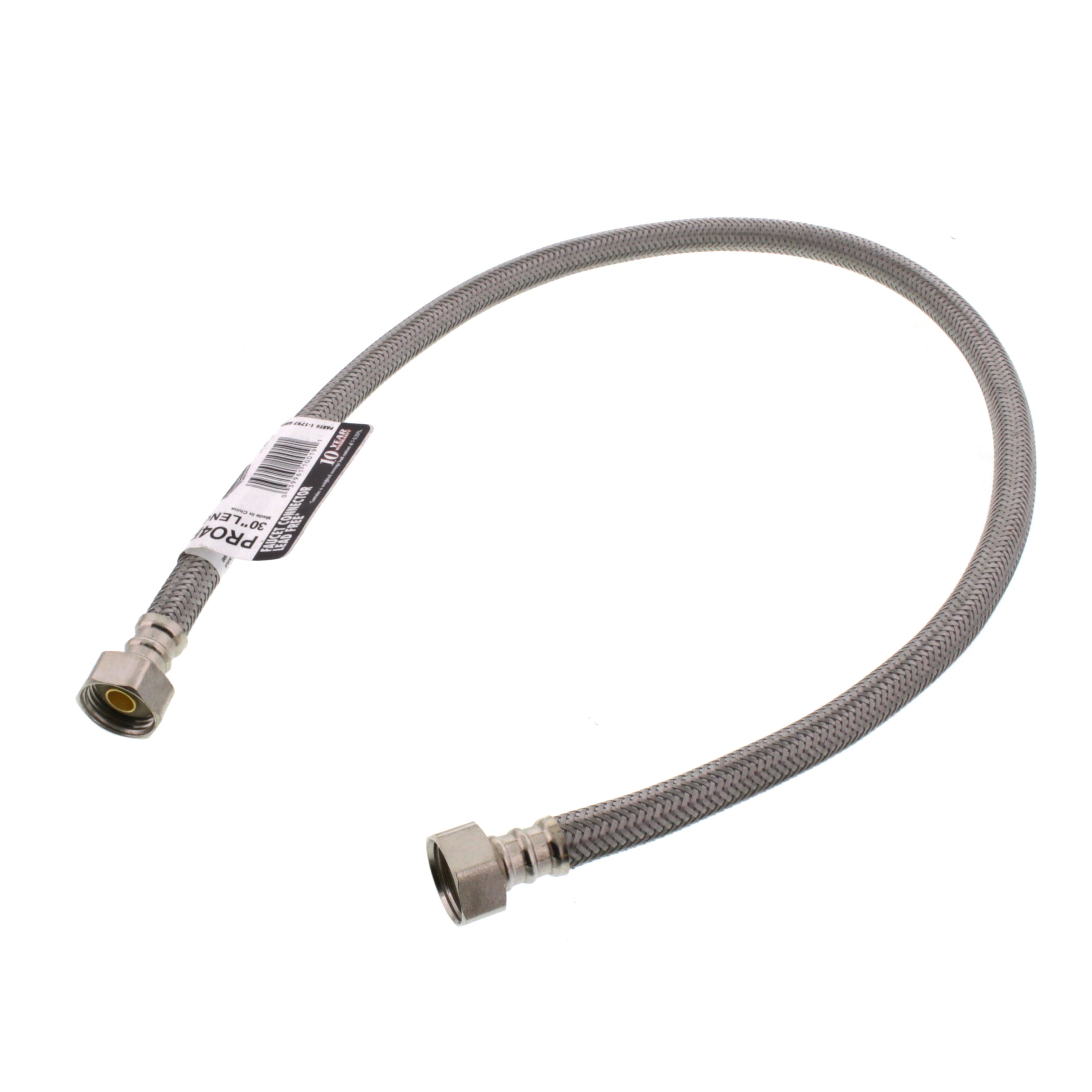 FLUIDMASTER Fluidmaster PRO4F30 1/2 x 30 in. Braided Stainless Sink Flexible Water Connector