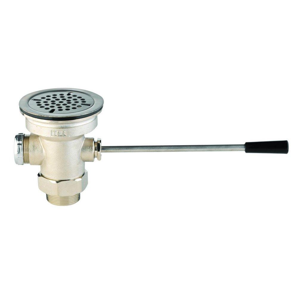T&S BRASS T&S Brass B-3970 Waste Drain Valve, Lever Handle, 3-1/2 x 2 & 1-1/2 Adapter
